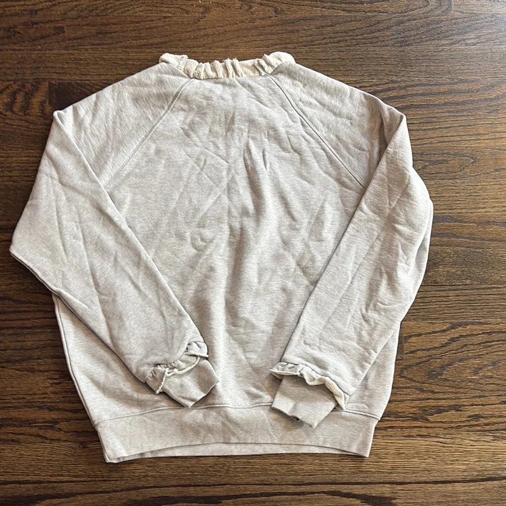 NWT- Gray Ruffle Sweatshirt by FRAME - Picture 5 of 5